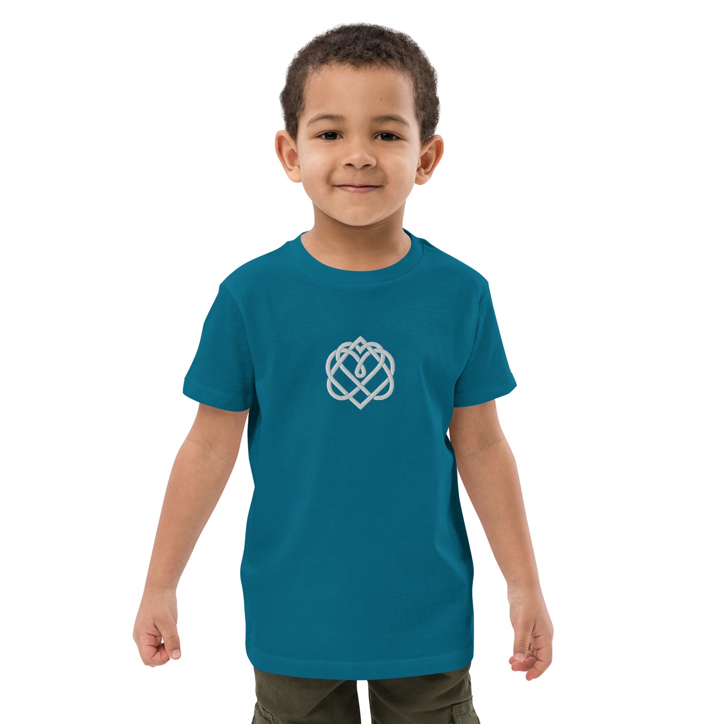 Organic Cotton Embroidered Heart Initiation Kids T-shirt