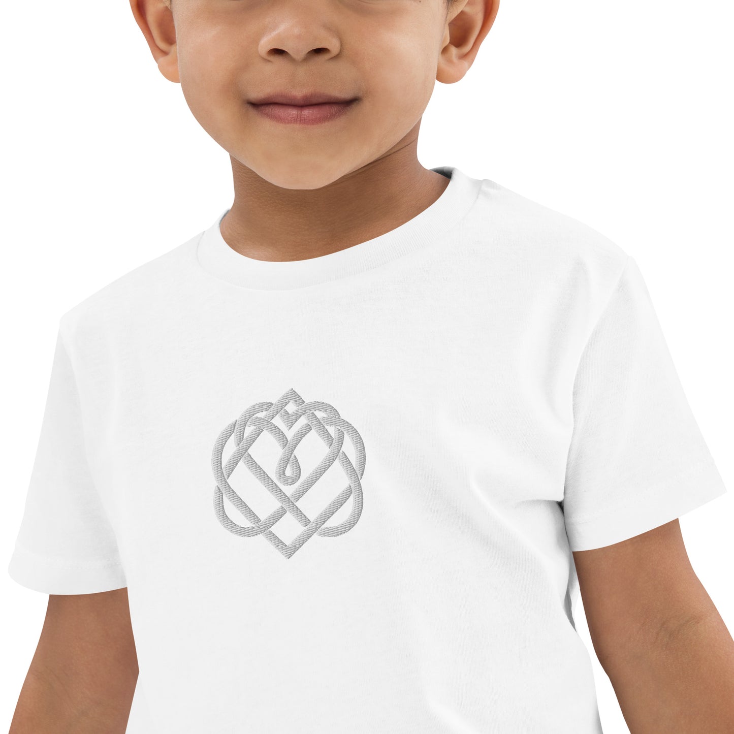 Organic Cotton Embroidered Heart Initiation Kids T-shirt