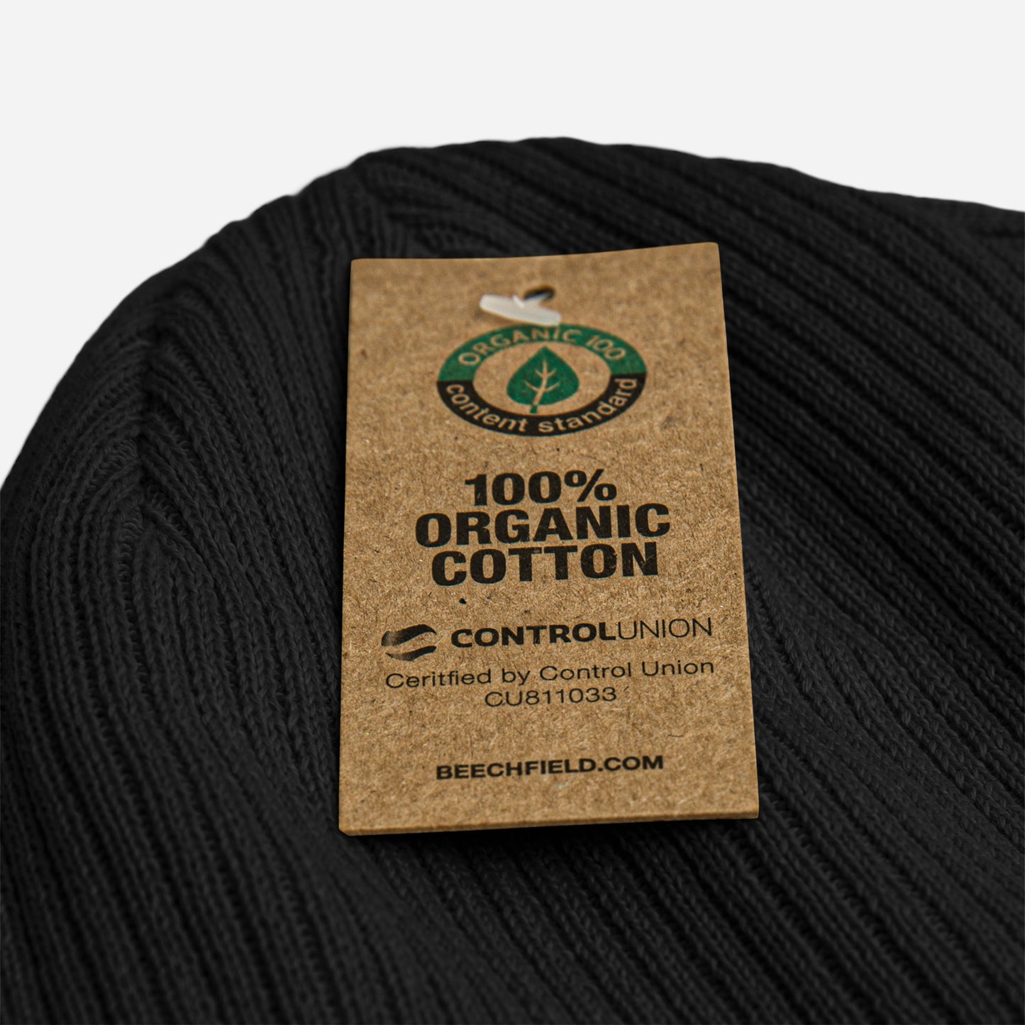 100% Organic Cotton Ribbed Raw Attraction Embroidered Beanie